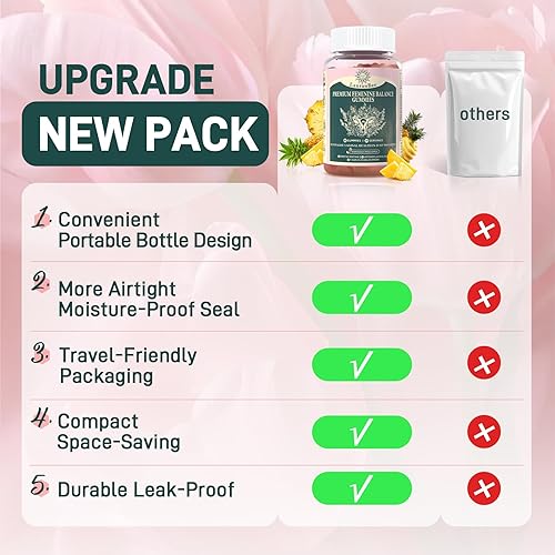 Miniatura 5 de Gomitas de equilibrio femenino prémium para la salud y el bienestar de la mujer, apoyo inmunológico, veganas, sin gluten y halal, piña hawaiana, 60