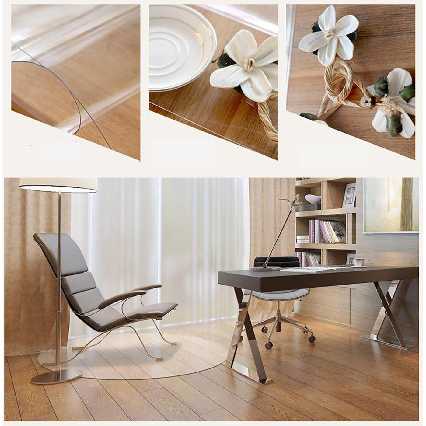 Esteras para sillas de Oficina,Alfombrilla Protectora para Silla de Oficina Tapete Antideslizante para Parquet Protector Suelo para Oficina y hogar (2mm,95cm/37.05in)