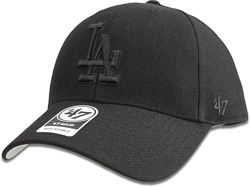 Sombrero de los Angeles Dodgers MLB Authentic 47 cuarenta y siete marca MVP ajustable negro sobre negro gorra de béisbol ajustable para adultos