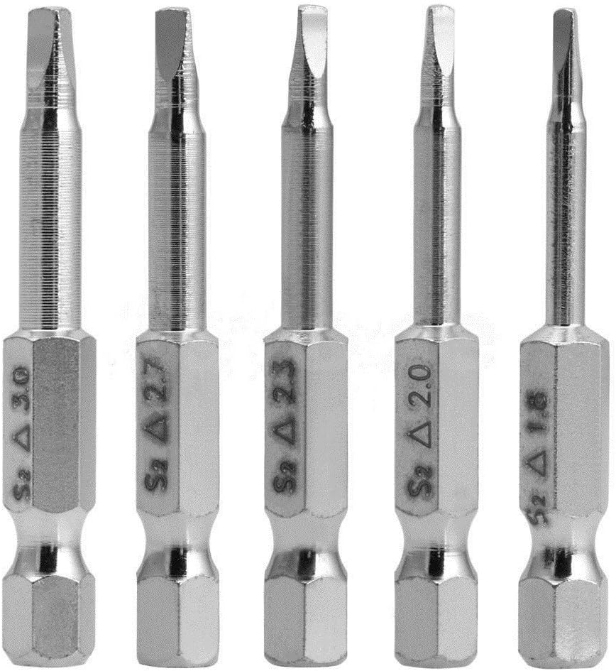 Rocaris 5 Pieces in One Set Magnetic Triangle Head Screwdriver Bits S2 Steel 1/4 Hex Shank 50mm