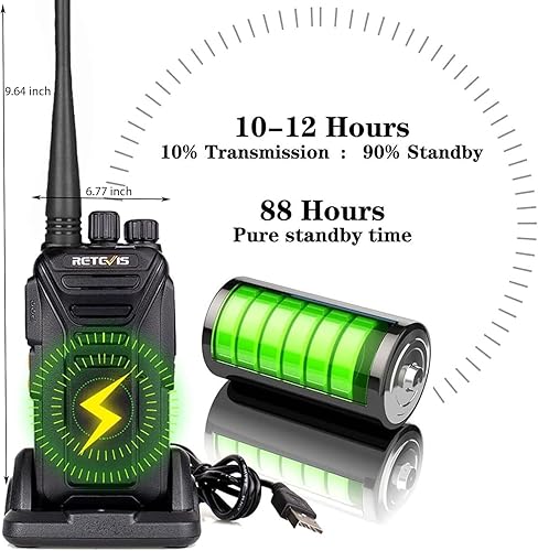 Miniatura 5 de Retevis Radios RT27V MURS, walkie talkies con auricular para adultos, radios bidireccionales recargables, sin licencia, 5 canales de bajo tráfico,