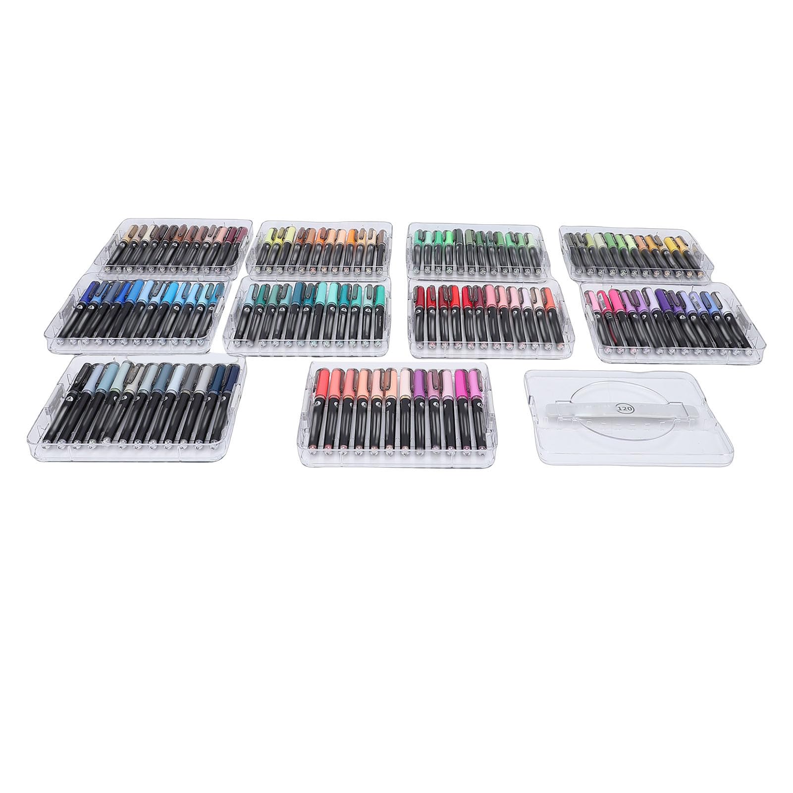 Qcwwy Aquarellstifte, 120 Farbige Acrylfarben-Marker, Feine Spitze, Aquarellstifte, Einfache Färbung, Wasserfeste Permanentmarker für Papier, Töpferwaren, Steine, Glas, Outdoor-Malerei, Malerei