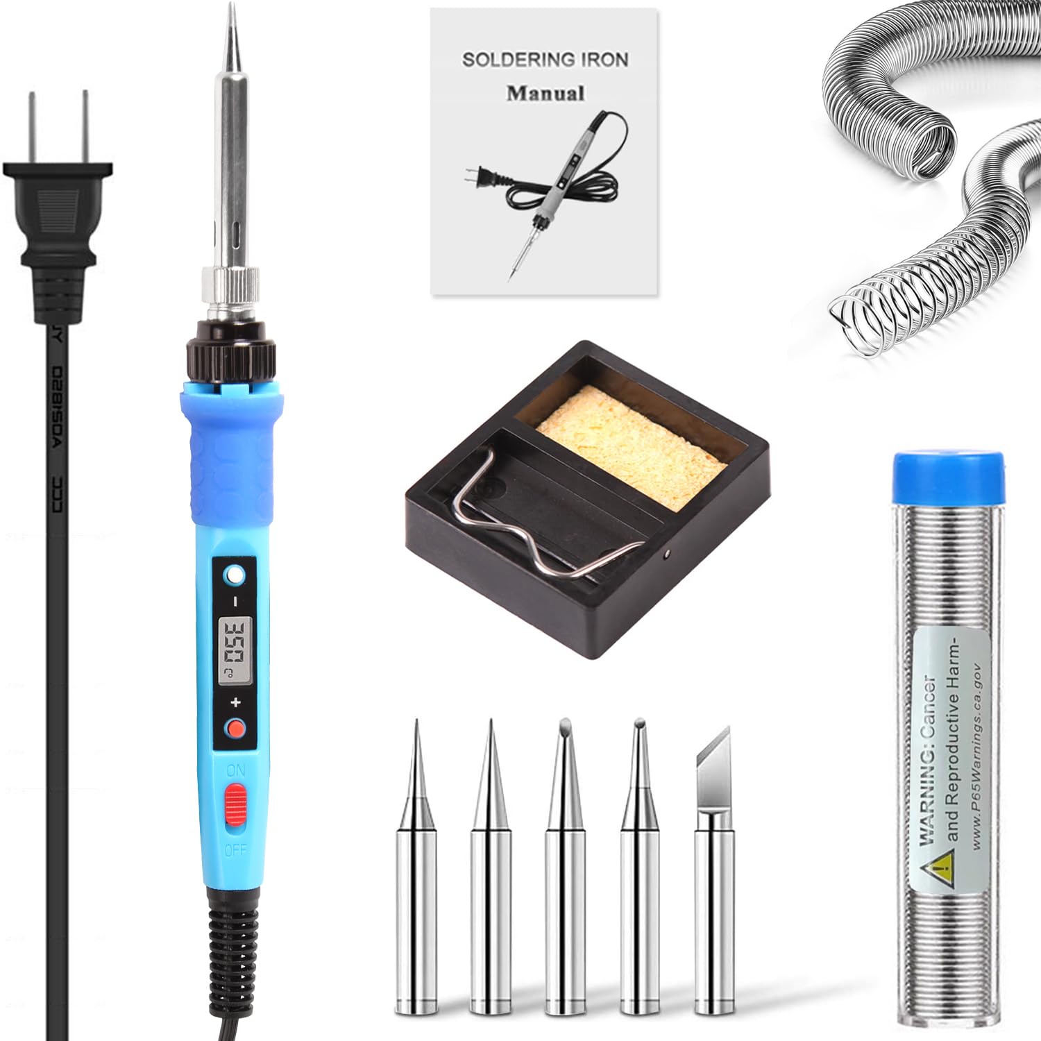 LDK Soldering Iron Kit Electric 60W 110V Adjustable Temperature Soldering Gun Welding Tools, 5pcs Replacement Tips and Solder Wire (Basic) — Amazon image 11