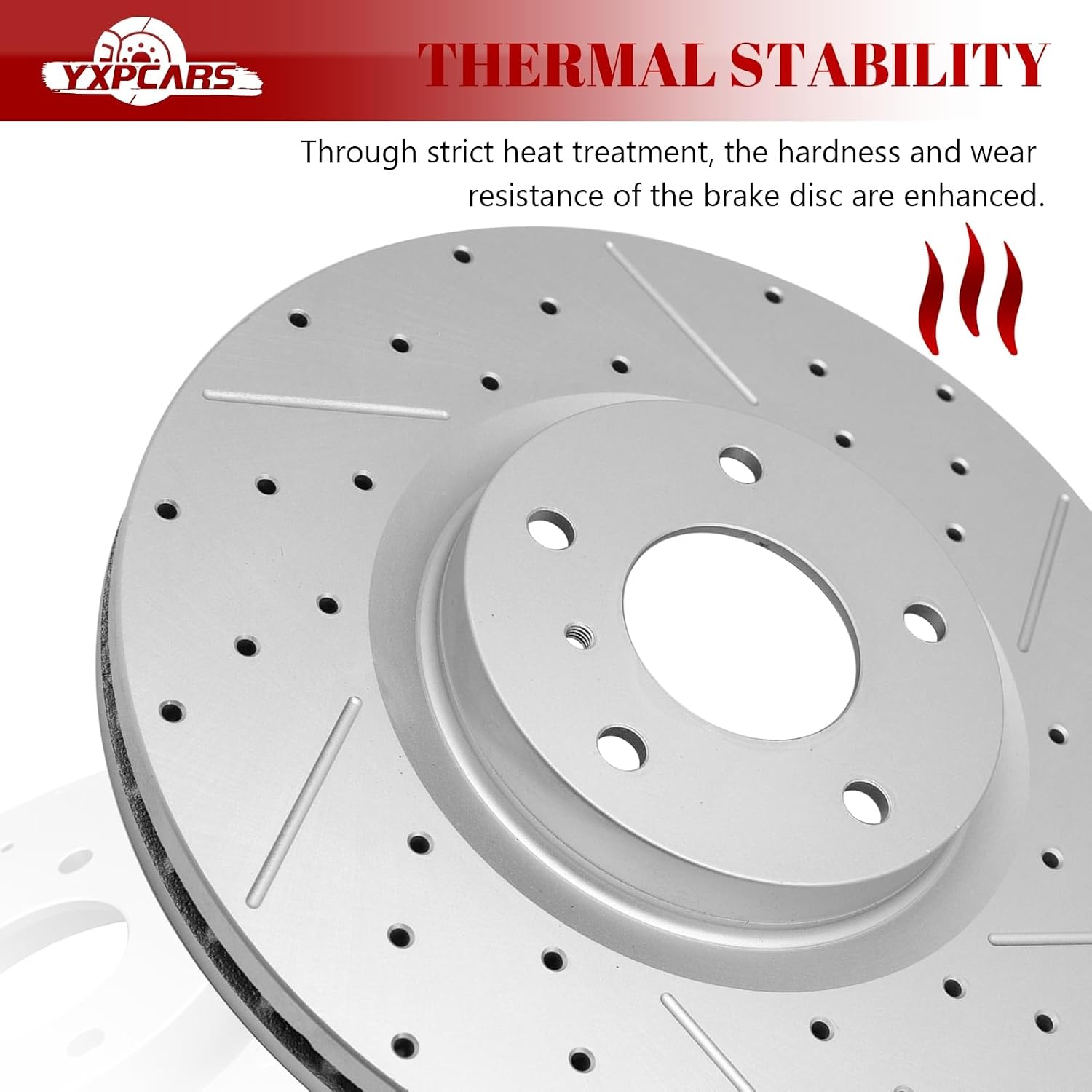 Front & Rear Drilled Slotted Rotors and Ceramic Disc Brake Pads Kit for Infiniti G35 EX35 EX37 G25 M35 M45 Q40 QX50, for Nissan 370Z 2018 2019