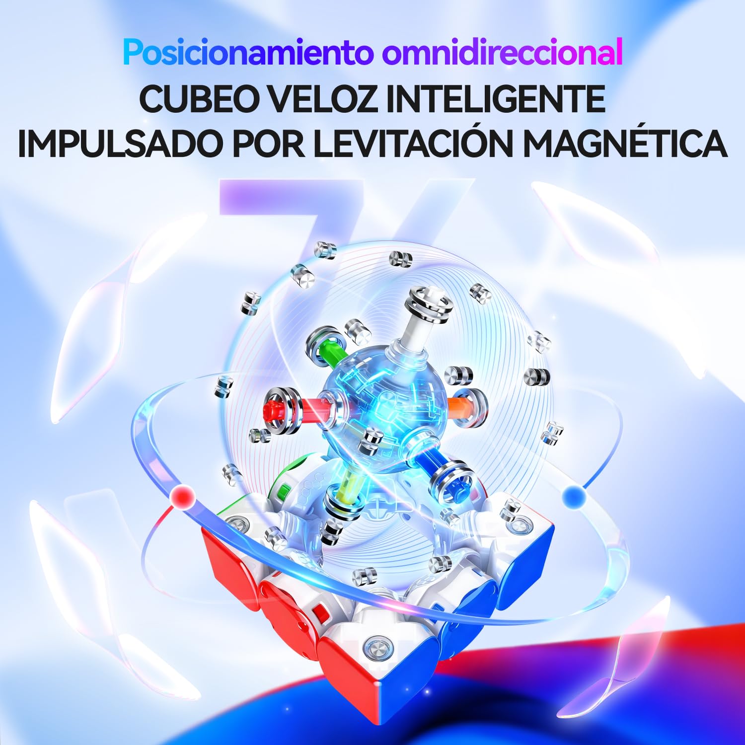GAN i4 Smart Cube UV, Cubo Magnético 3x3, Cubos Inteligente de Velocidad, Conectividad Bluetooth, Apto para Principiantes y Avanzadados, Cronometraje Mediante Aplicación para Competiciones en Línea