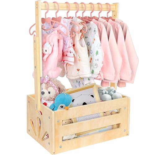 Cajón de madera para baby shower, cesta de baby shower con estante ajustable para colgar en la caja, cesta de almacenamiento, regalo de embarazo
