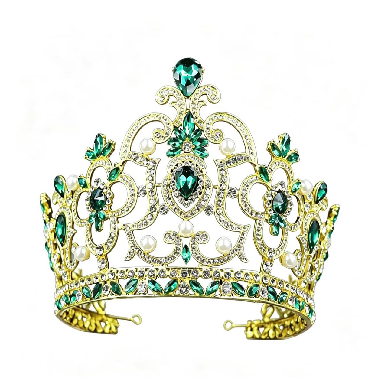 New Rhinestones Bride tiara crown Pearl-embellished women's headpiece