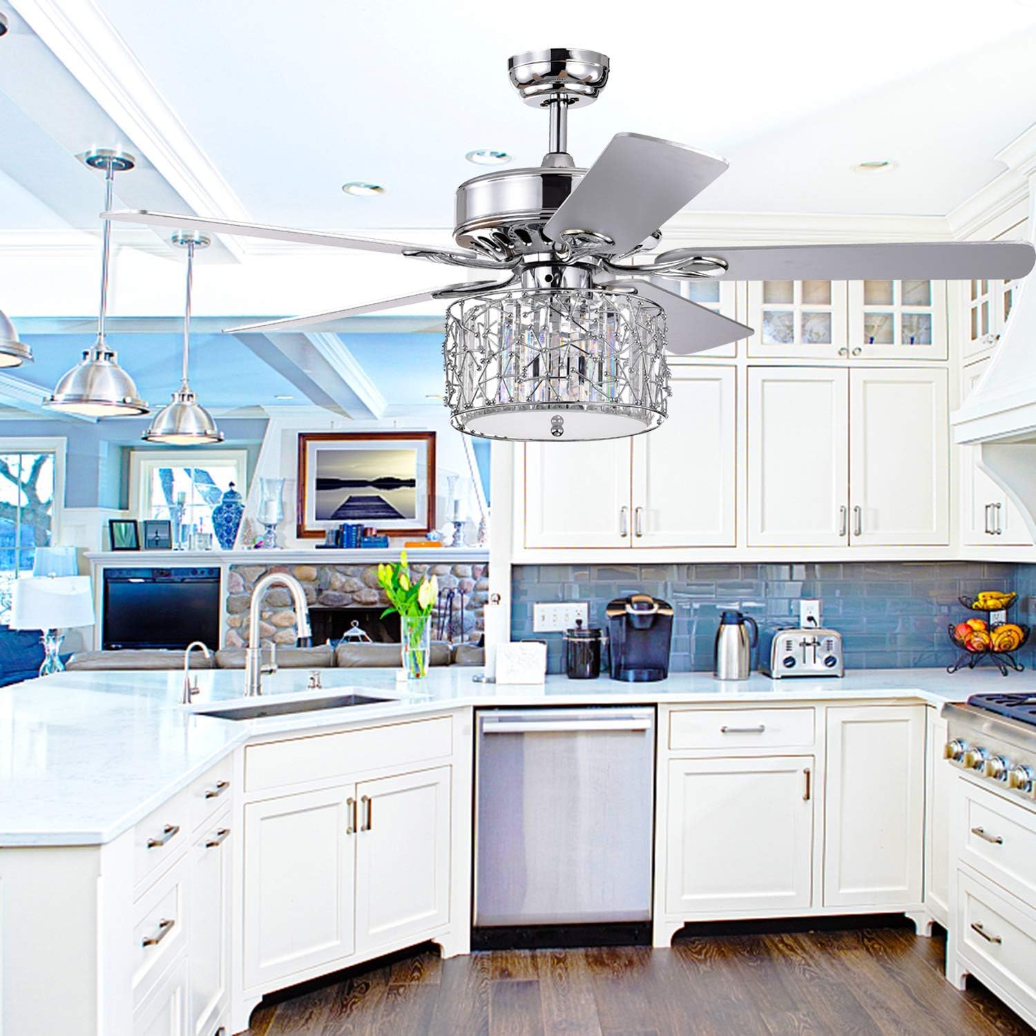 70% Off Everything 52 Crystal Ceiling Fan with Lights Chandelier,5 Reversible Blades and Remote Control,3 Speed for Indoor, Living Room,Decoration Chrome Ceiling Fan Amazon Crazy 🔥 Deals 52 Crystal Ceiling Fan with Lights Chandelier,5 Reversible Blades and Remote Control,3 Speed for Indoor, Living Room,Decoration Chrome Ceiling Fan