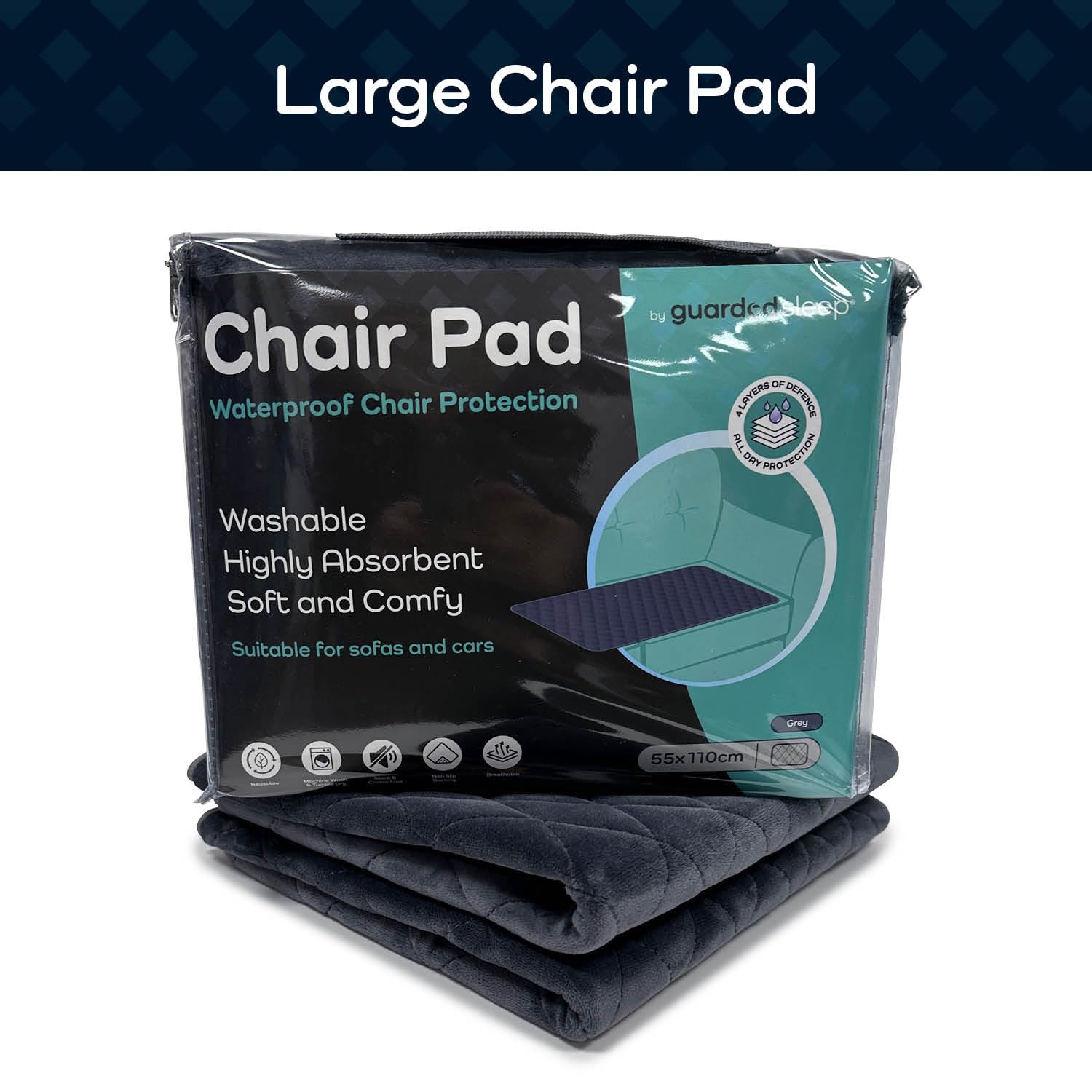 Almohadillas protectoras de asiento impermeables | Protector de silla lavable de alta calidad para adultos con incontinencia | Adecuado para sillas de ruedas, sofás, sillones y asientos de coche (1