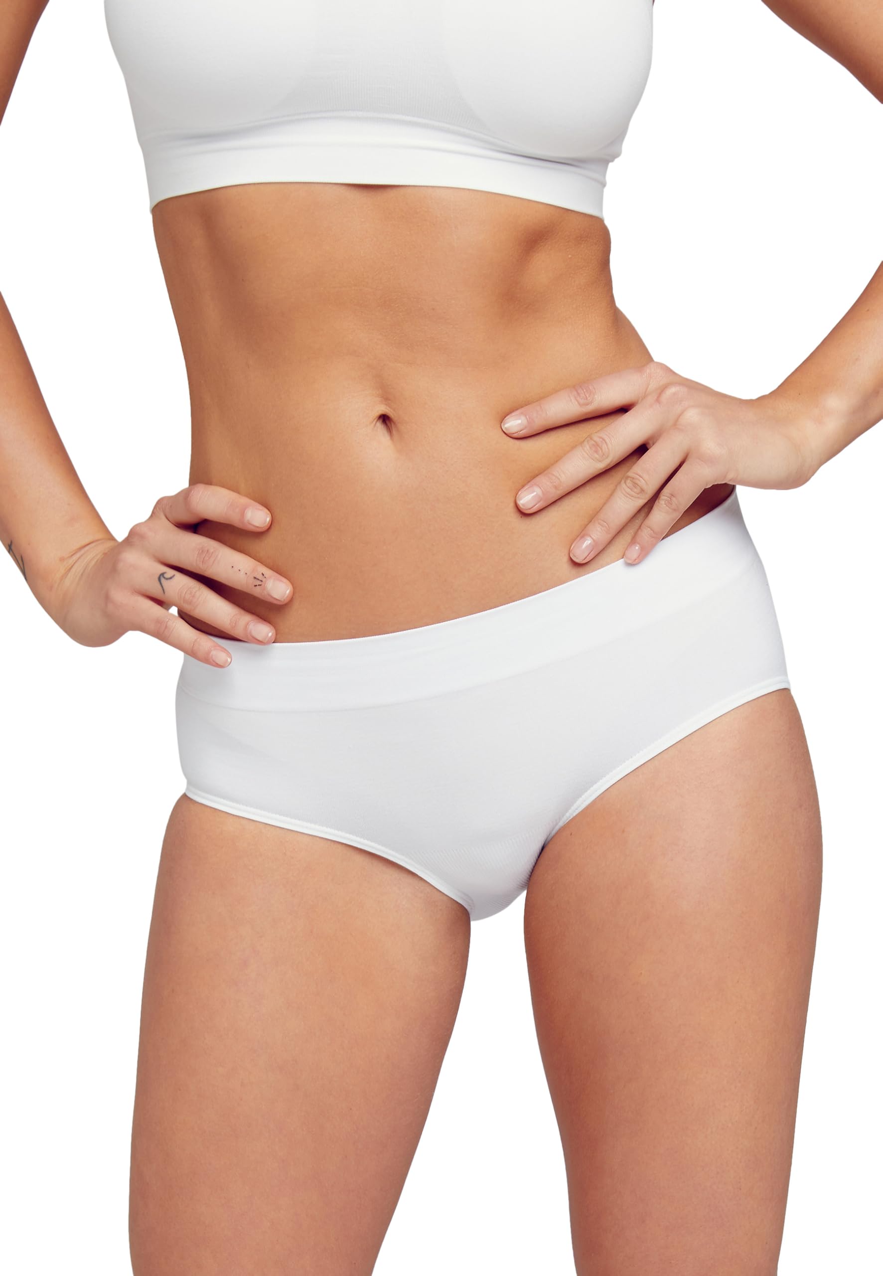 Jockey Women's Modern Micro Seamfree Hipster, White, M