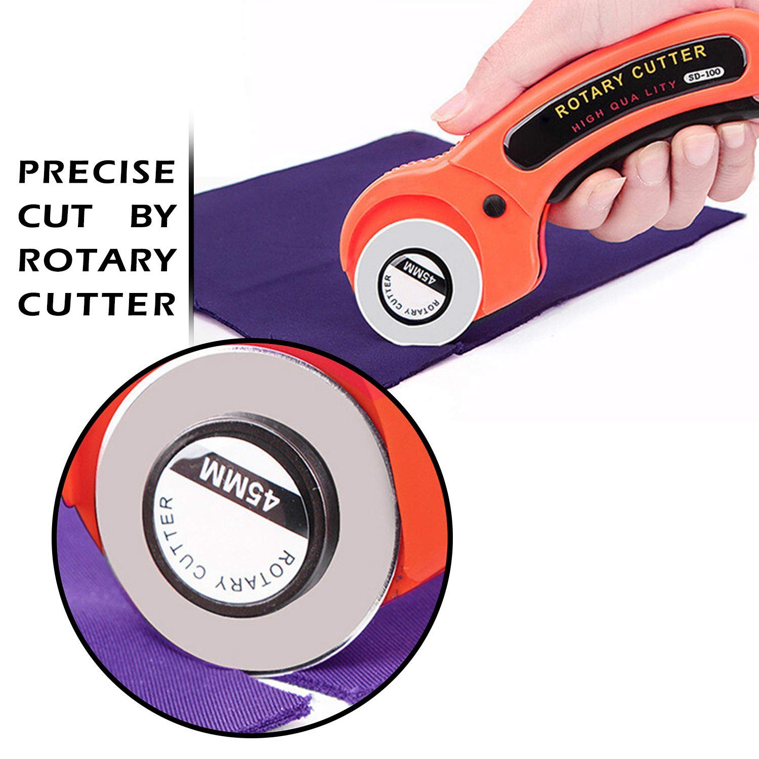 Roterende Cutter Set Naaien Quilten Kit 45mm Roterende Cutter en Mat met 5 Vervangende Snijbladen voor Beginners Naaien Leer Stof