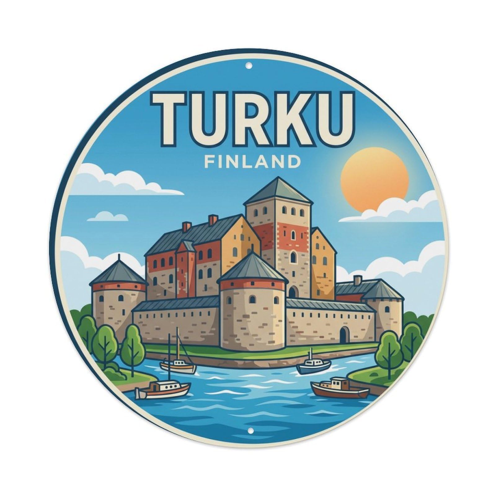 Galvaxio Style Retro Travel Finland Turku Metal Tin Sign
