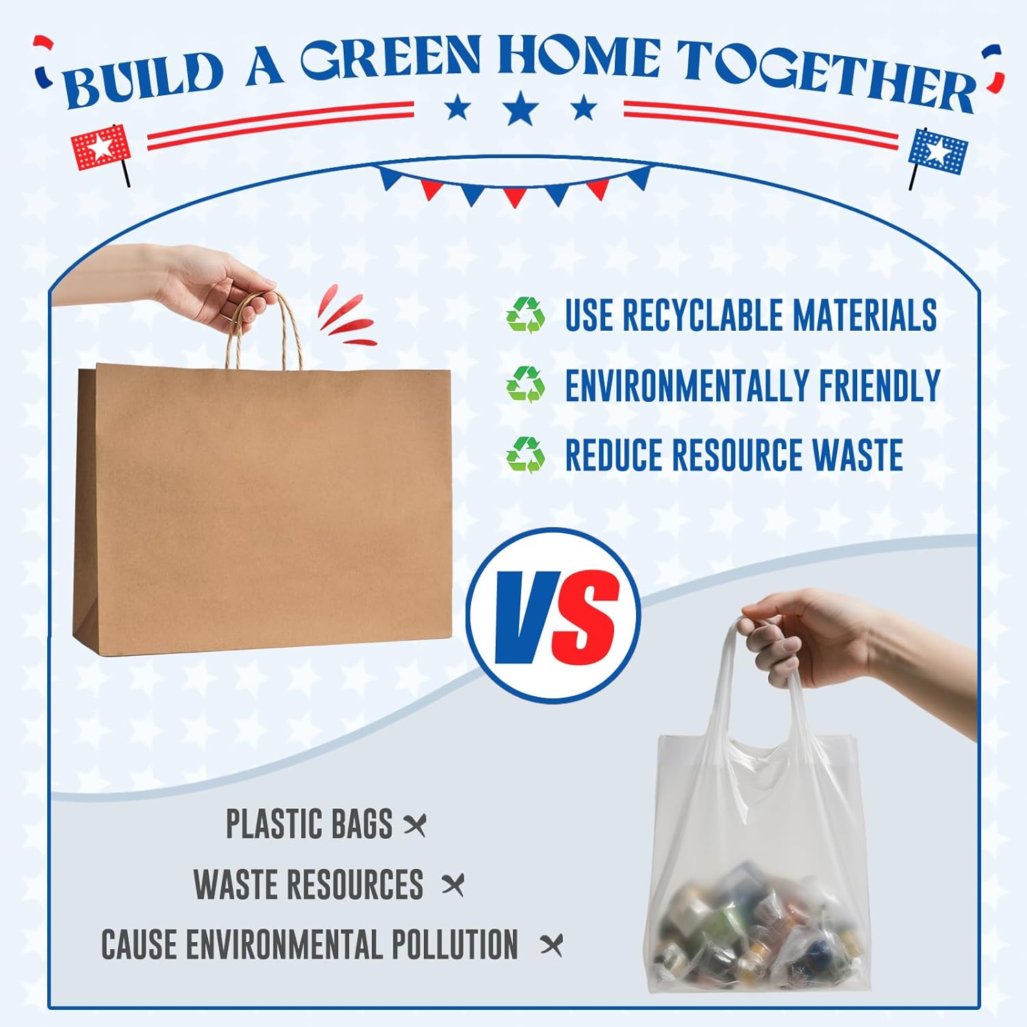 MESHA Large Brown Paper Bags with Handles 16x6x12 Inch 25 Pack Gift Shopping Bags Large Craft Bag Kraft Bag for Small Business - Image 3