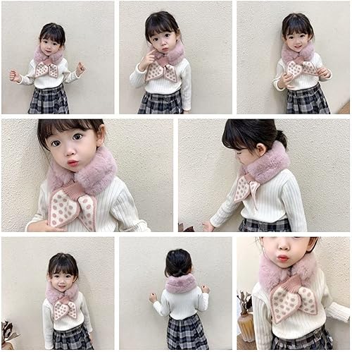 Miniatura 3 de Bufanda de felpa de invierno para niños y niñas, de piel sintética, esponjosa, cálida, para el cuello, bufandas, chal