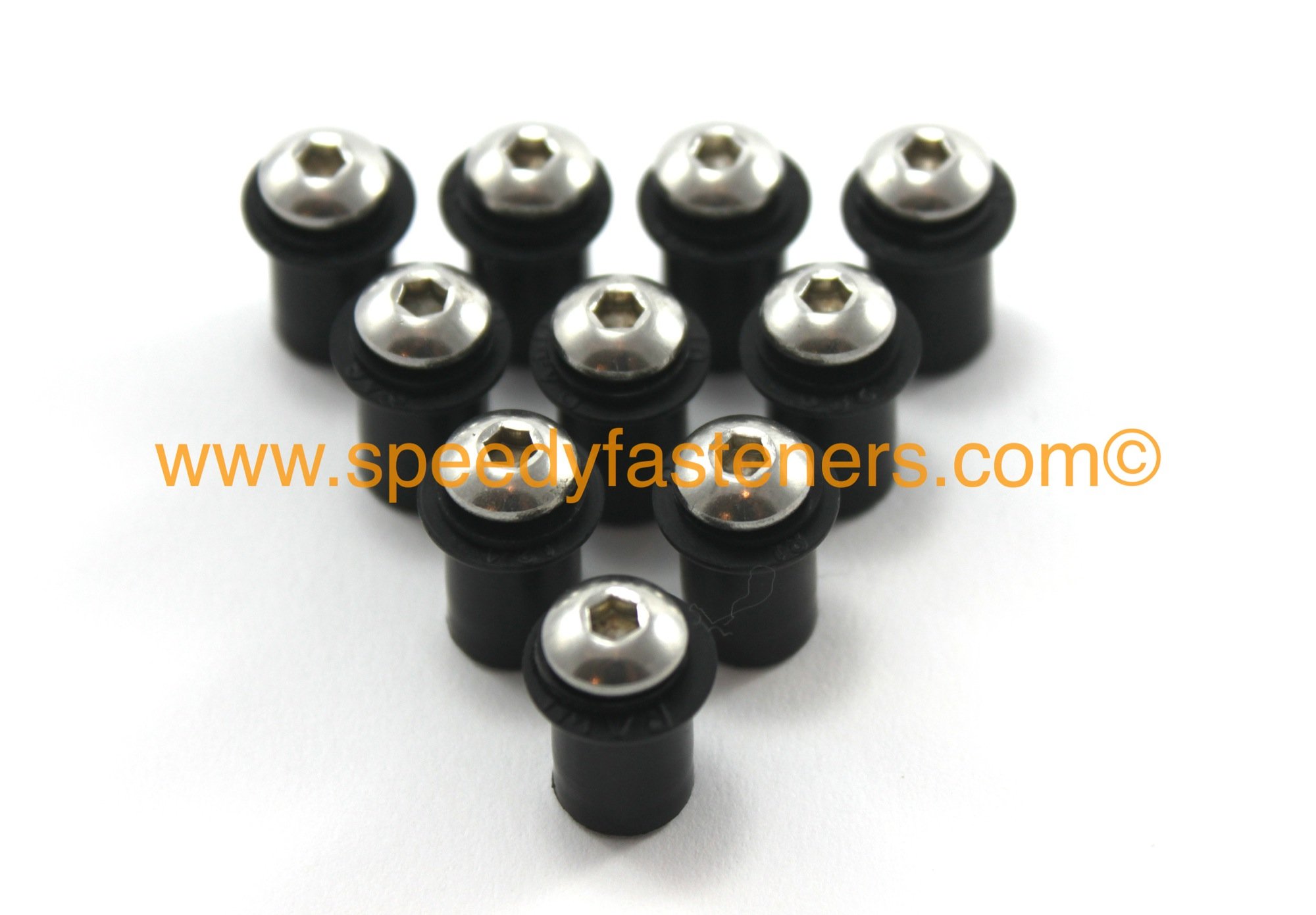 Speedy Fasteners Pack of 10 x m5 Motorcycle Wind Screen Windshield Bolts Washers & Wellnuts Kit