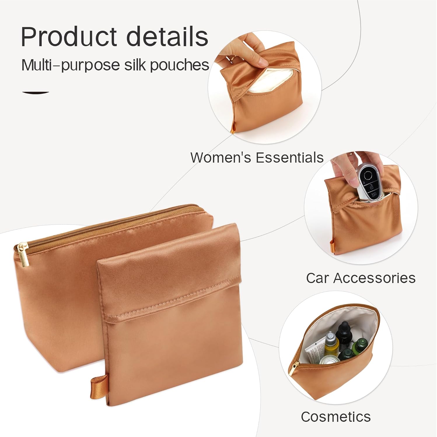 Fits for Alma BB Bag Insert, Premium Silk Purse Organizer Insert, Smooth Touch & Lightweight， Luxury Handbag Organizer with Gift Box Fits For LV(BB,Gold)