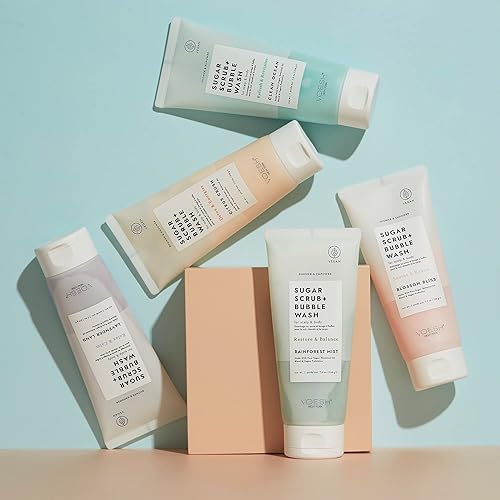 Miniatura 5 de VOESH Exfoliante de azúcar + lavado de burbujas, jabón corporal exfoliante, Clean Ocean 2 unidades, exfoliante para el cuero cabelludo, cuidado del