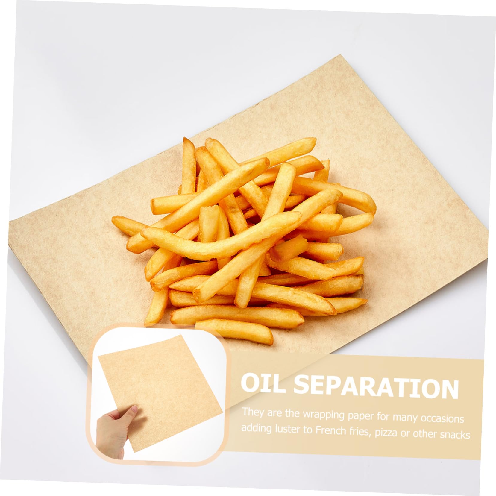 500 Blatt Fettbeständige Back und Frittierpapier Zuschnitte Lebensmittelechte Snack und Verpackungspapiere Einweg Backpapier für Pizza Sandwich und Catering
