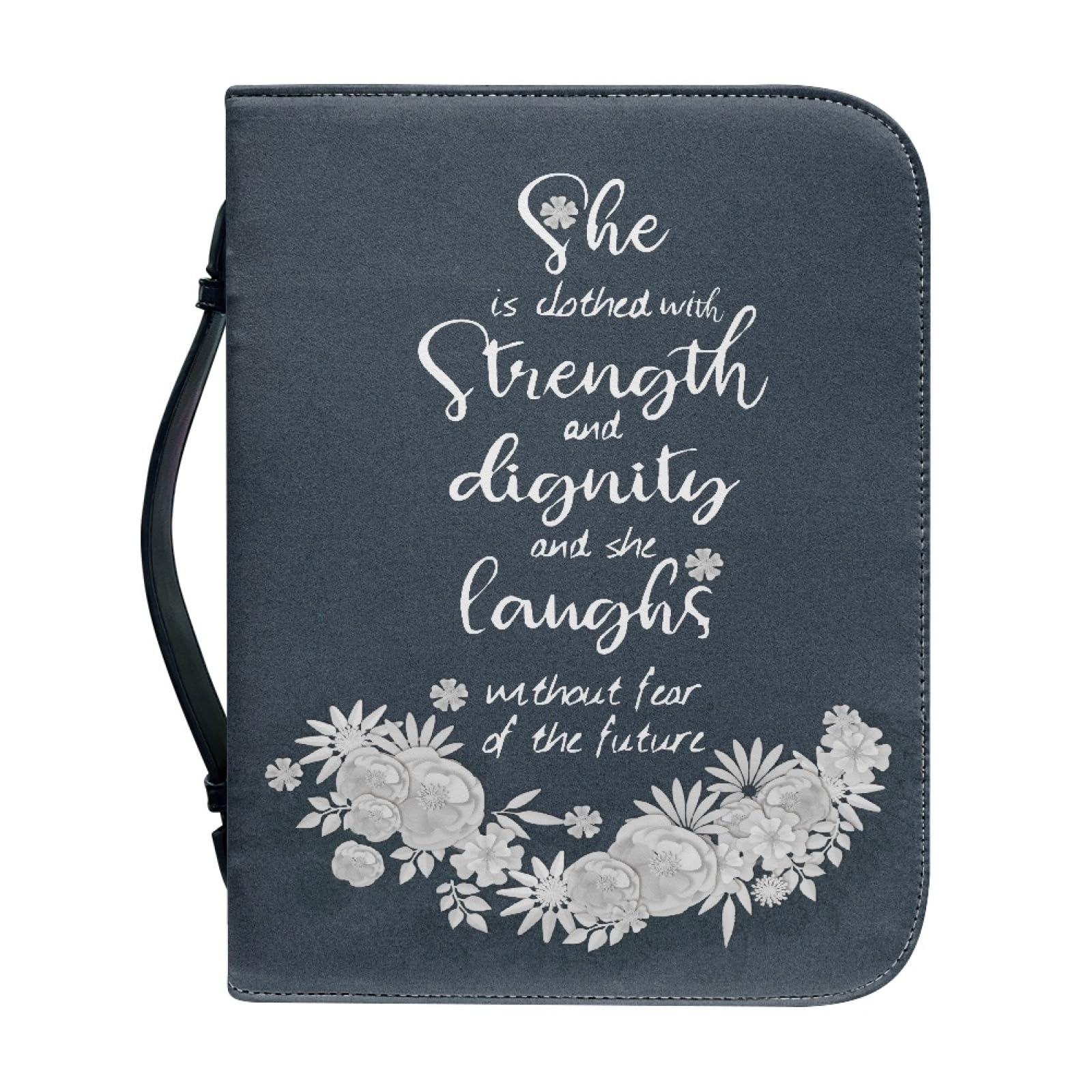 Dajingkj Bible Cover With Zipper Large Leather Personalized Bible Bag Women Men Bag Bible Book Church Handbags, gray, XX-Large — image 1