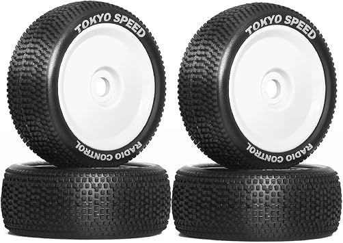 REDSPIDER 1/8 buggy tires set 17mm Hex Hubs Foam Inserts4pcs,for Arrma Typhon Redcat Team Losi VRX HPI Kyosho HSP Hobao Off Road,Please use glue to bond before use B