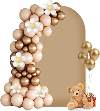 White Wedding Arch Backdrop Bow, 80 x 180 cm Bow Cover, Double Sided Arch Background Cover for Wedding Sheets, Parties, Ceremonies, Banquets, Decoration Kaki