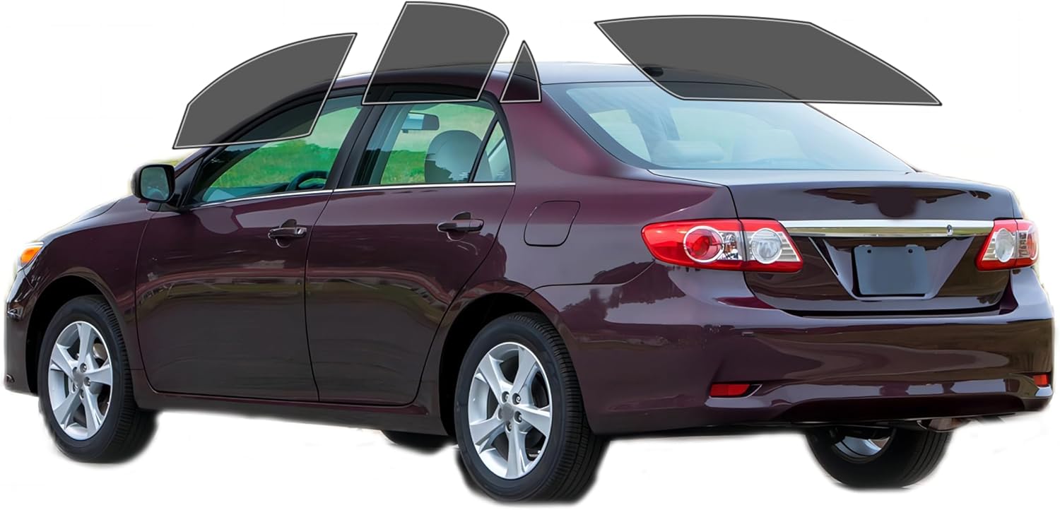 AUTOTEK Precut Windows Tint Film All Sides Cars Sun Blocking Protection Privacy Anti Shatter Glass 2 Ply Film Any Tint Shade kit for Toyota Corolla Sedan 2009-2013
