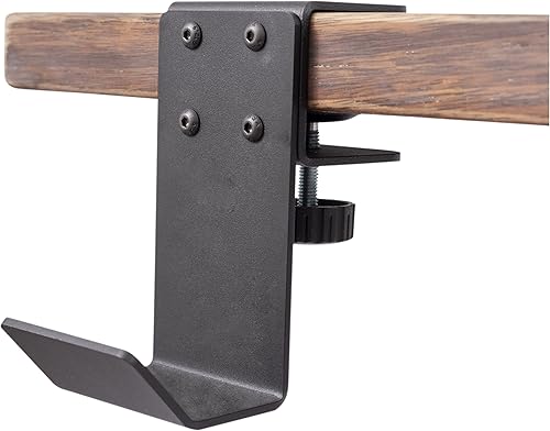 Stand Up Desk Store - Gancho para colgar los auriculares, la mochila o la bolsa bajo el escritorio. Se fija con la abrazadera en el escritorio ,