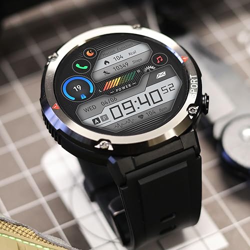 Miniatura 4 de Bravo - Reloj inteligente XL para iPhone y Android, reloj inteligente resistente (respuestahacer llamadas), rastreador de bienestar con pantalla