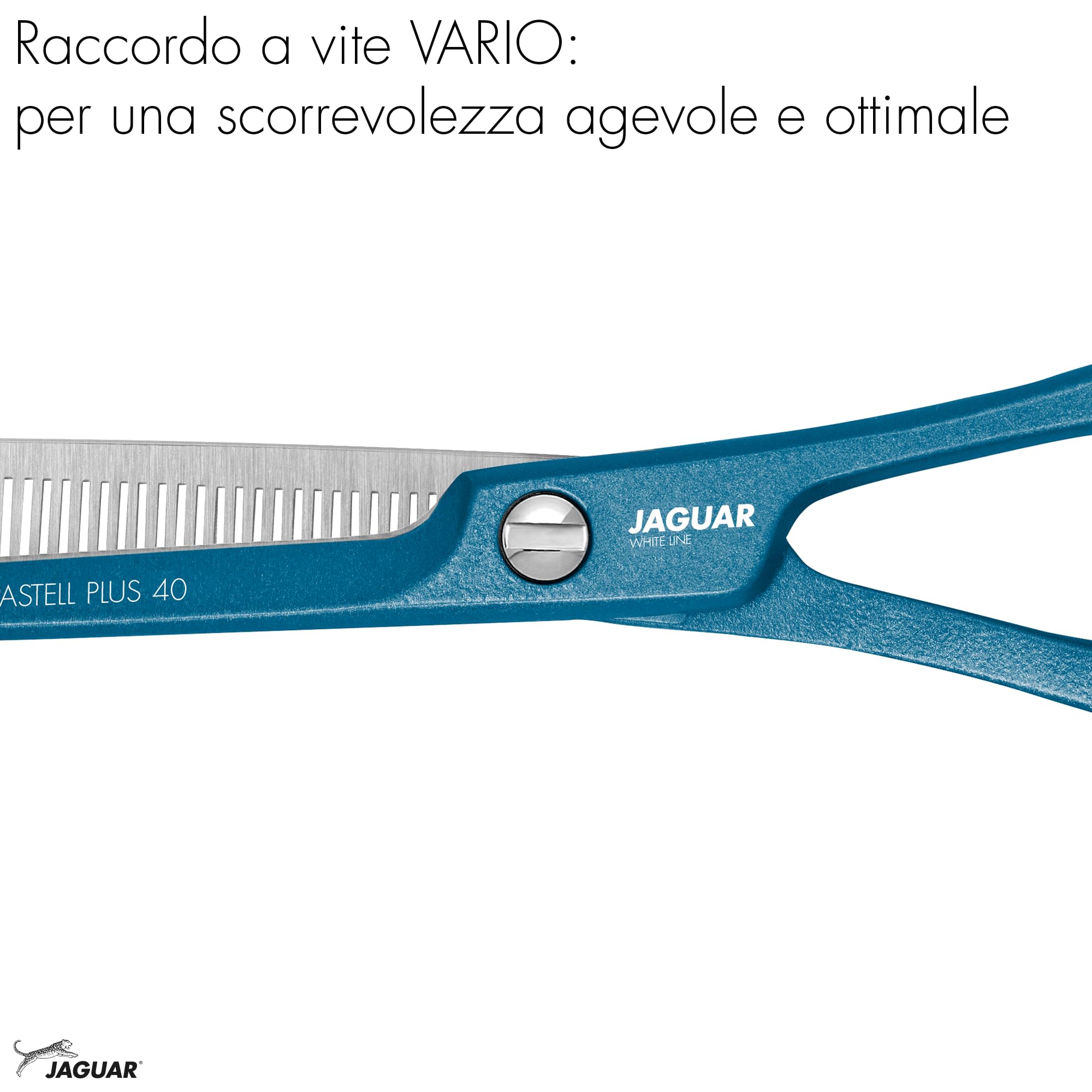 JAGUAR Forbici da modellatura PASTELL PLUS Atlantic Classic 40 5,5" | Forbici da texturizzazione con 40 denti sfolti a taglio prismatico | Rivestimento metallico antiallergico | Prodotto in Germania