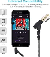 Vista 2 de Auriculares con aislamiento de ruido supergraves del 90% con micrófono y funda, increíbles efectos de sonido y experiencia de juego para mujeres