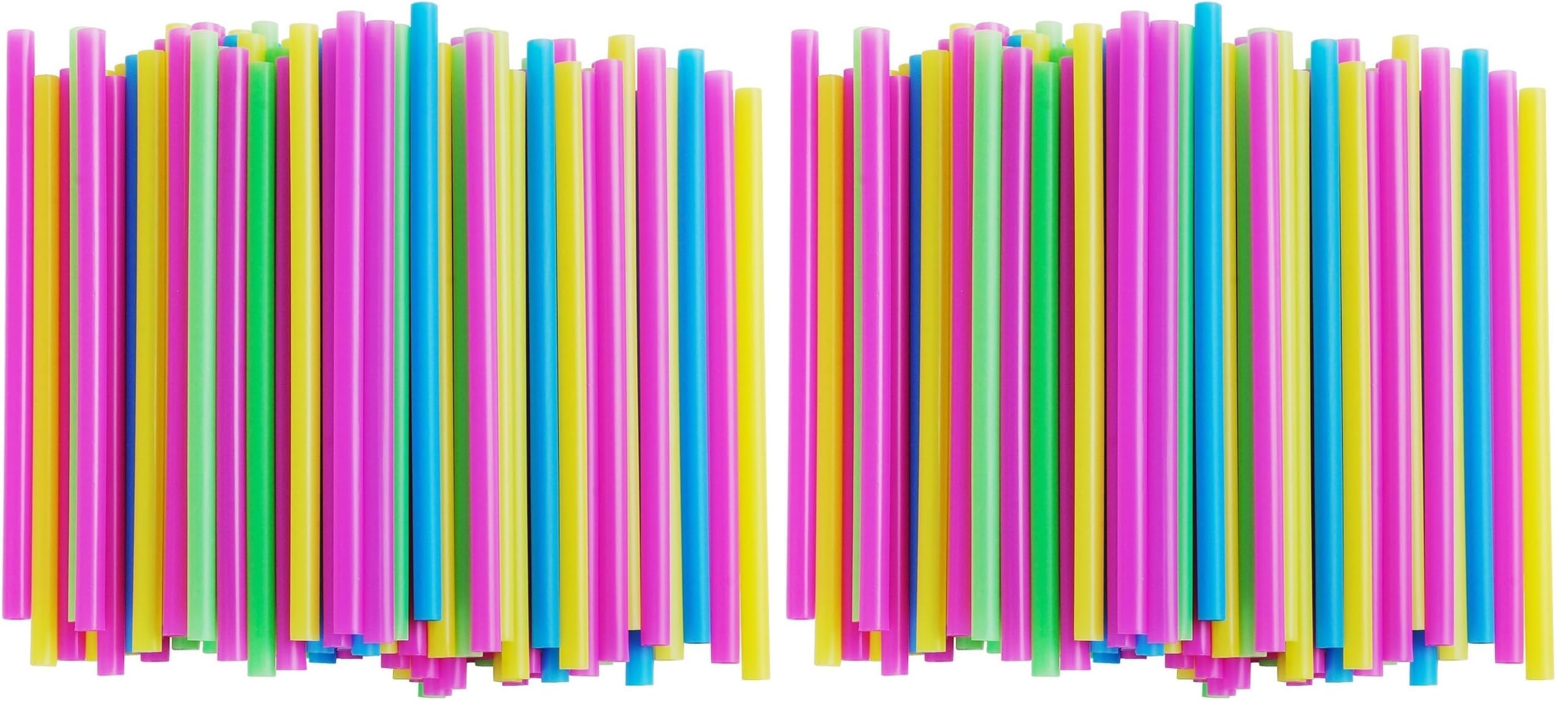ALINK Assorted Bright Colors Jumbo Smoothie Straws, Wide Plastic Disposable Milkshake Straws, Pack of 200 Pieces