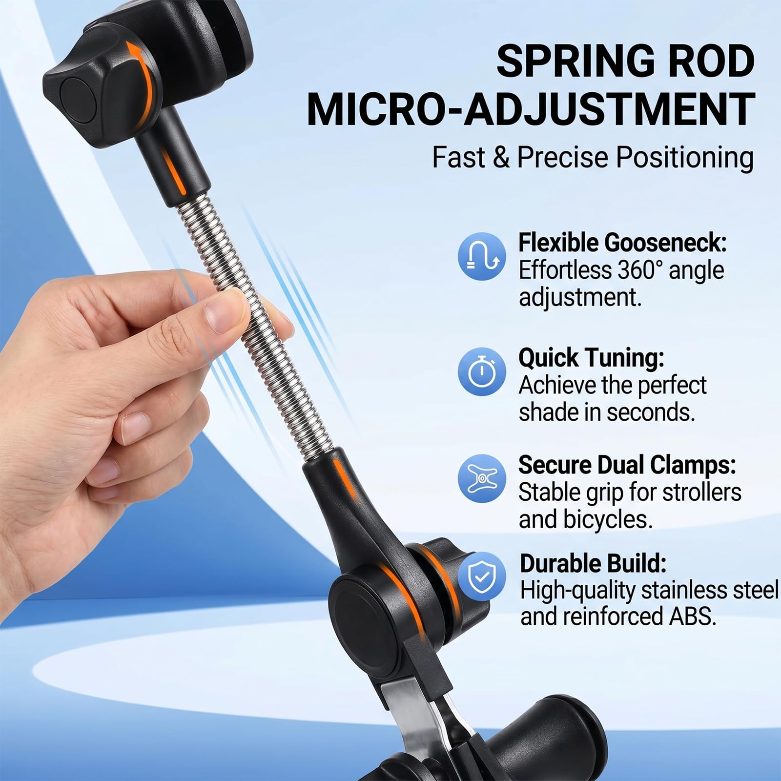 Soporte universal ajustable para sombrilla de cochecito, silla de paseo, bicicleta