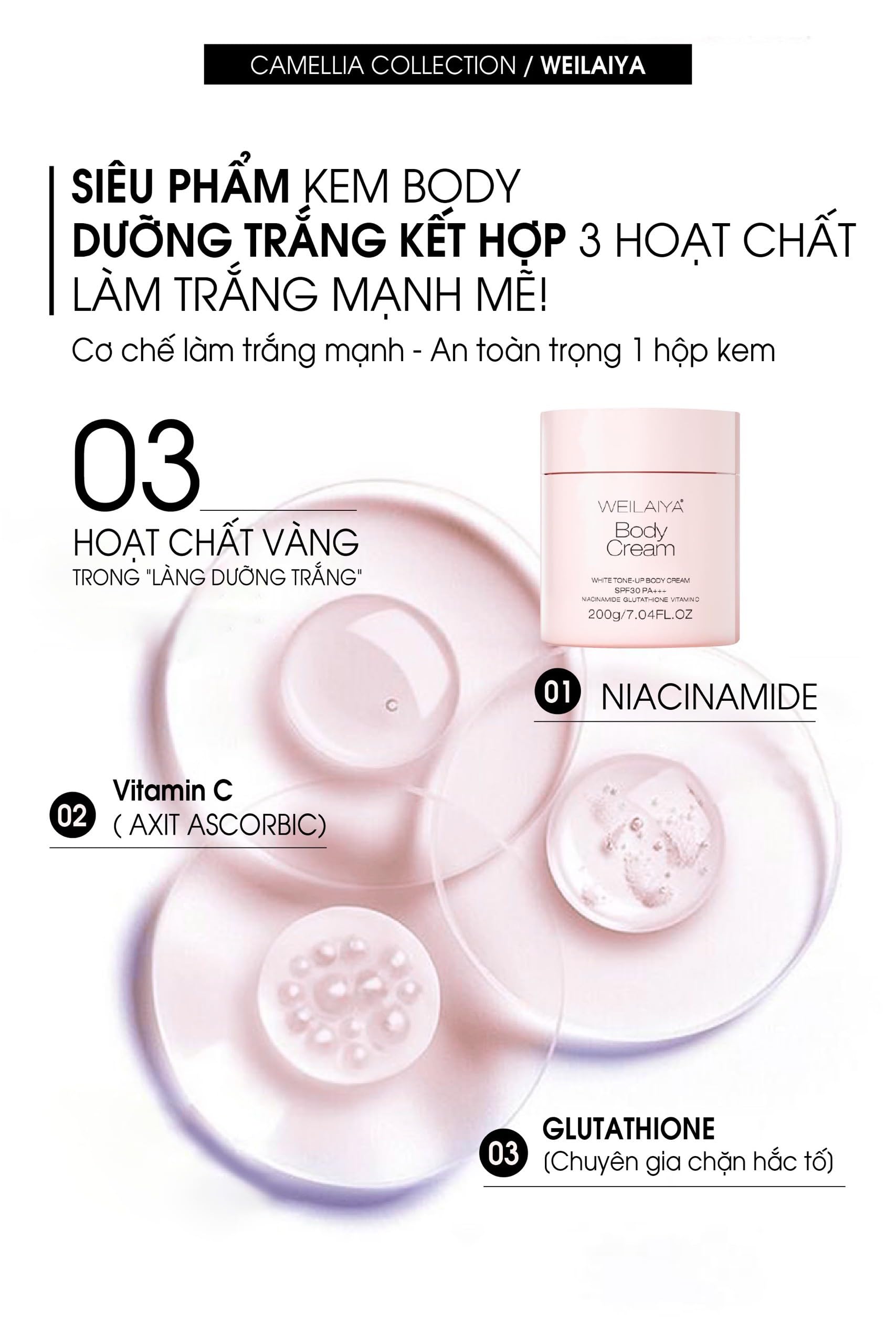 white glutathione tone up cream Amazon.com : WEILAIYA Body Cream WHITE TONE-UP BODY CREAM SPF3O PA+44  NACINAMIDE GLUTATHIONE VITAMin 200g/7.04FL.OZ (Combo 2 WEILAIYA Body Cream)  : Beauty & Personal Care