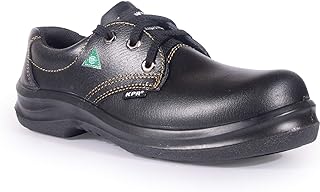 KPR Men's Women's O-010 Black Leather CSA Approved Green Triangle Comfort Oxford LACE UP Slip Resistant Safety Shoes