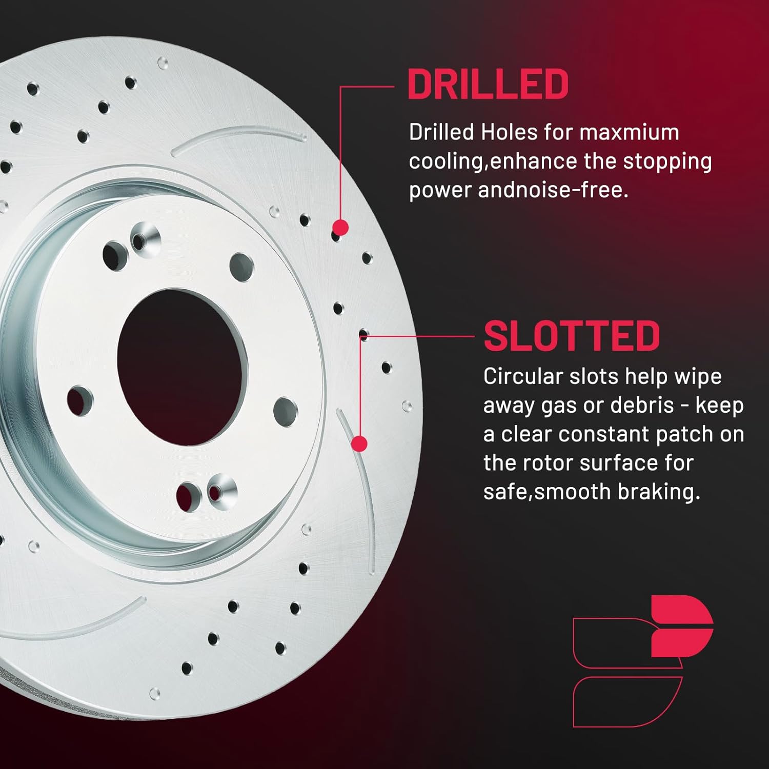 BDFHYK Front and Rear Brake Kit Compatible with Hyundai Sonata 11-14, Compatible with Kia Optima 11-15, L4 2.4L, Drilled Slotted Brakes Rotors and Ceramic Brake Pads, Replace S-31427, S-31424, D-1444