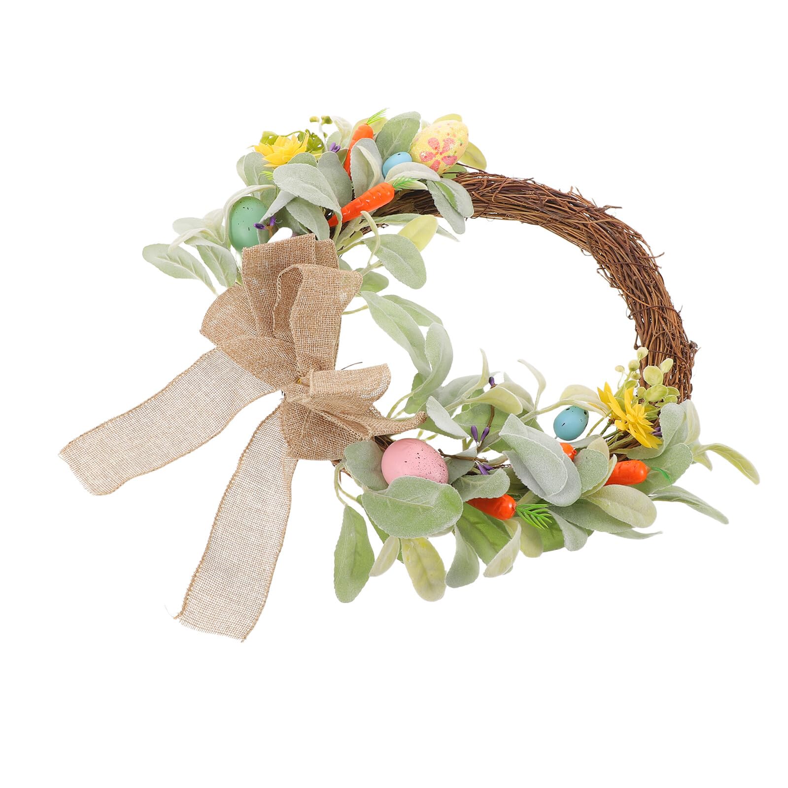 Couronne de Pâques artisanale décoration printanière avec œufs