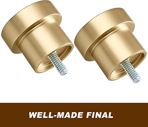 Miniatura 5 de Briofox Barras de cortina de bronce para ventanas de 66 a 120 pulgadas, barra de cortina ajustable resistente de 1 pulgada con remates decorativos