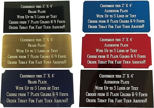 Placas de nombre personalizadas, placa grabada de latón macizo, placas deportivas de fantasía de aluminio grabadasgrabadas, etiqueta de