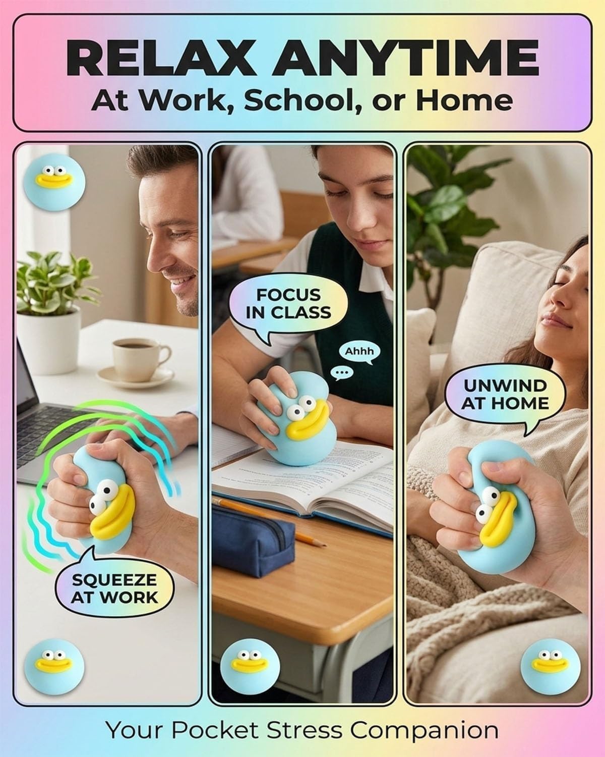 Smushers Face Squishy Soft Squeeze Stress Relief Desk Accessory Slow Rising Texture Sensory Toy Interchangeable Faces Large Rebound Ball Fidget Adults Kids Anxiety Novelty Gift Ultimate(All,1 Set)