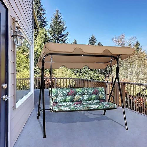 Miniatura 2 de Cojines de asiento de repuesto, cojines de columpio de porche de 55 x 40 pulgadas con respaldo, para columpios al aire libre, bancos de jardín de