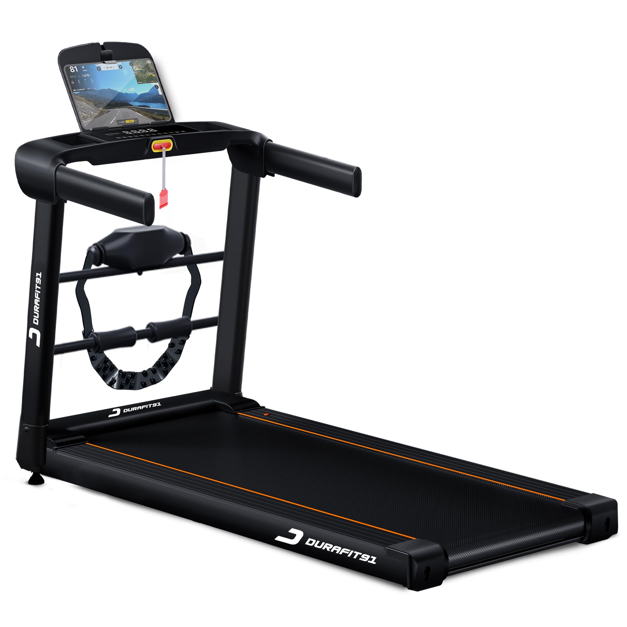 Durafit91™ Ace Multifunction 4.5 HP Peak BLDC Motorized Treadmill | 16 Km/Hr Max Speed | 120 Kg User Weight | Manual Foldable | Bluetooth Speaker | Wynd app | Home use