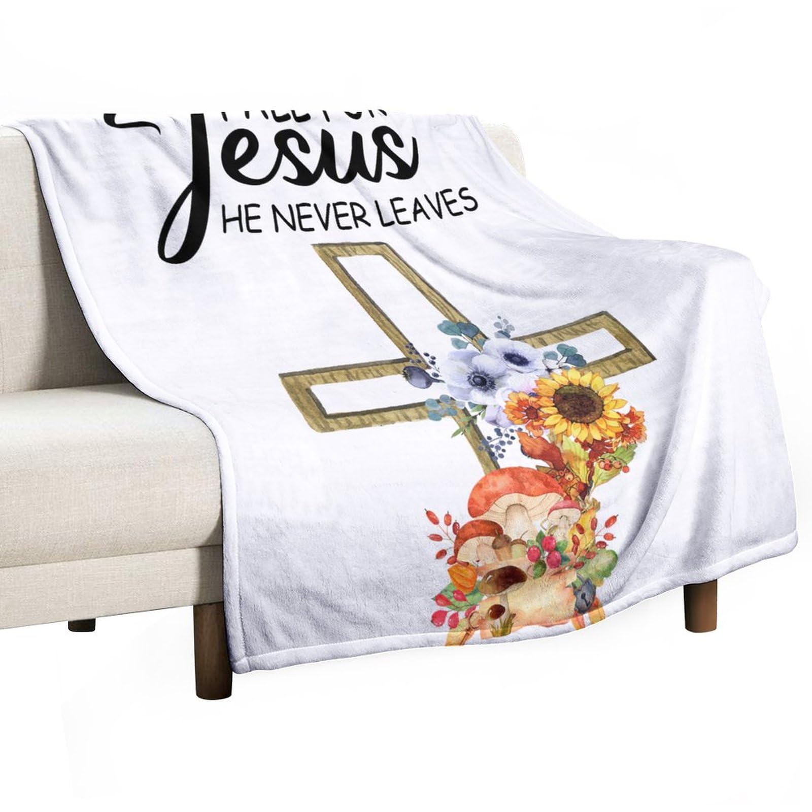 Couverture douce et pelucheuse chaude et légère avec motif chrétien en flanelle