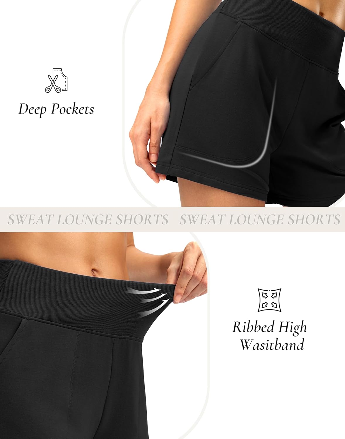 Soothfeel Women's Modal Soft Sweat Shorts High Waisted Comfy Summer Athletic Casual Lounge Shorts for Women with Pockets - Image 5