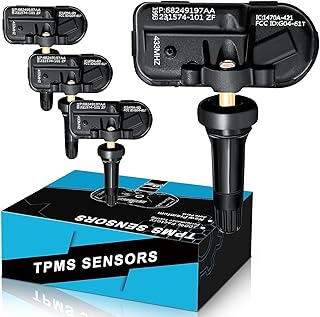 YZHIDIANF Tire Pressure Sensors TPMS for:-RAM 1500 2500 3500, for:-Jeep Cherokee 2014 2015 2016 2017 2018 2019 2020 2021 2022 2023 Tire Pressure Monitoring System 433Mhz, Pre-Programed, 68249197AA (4)