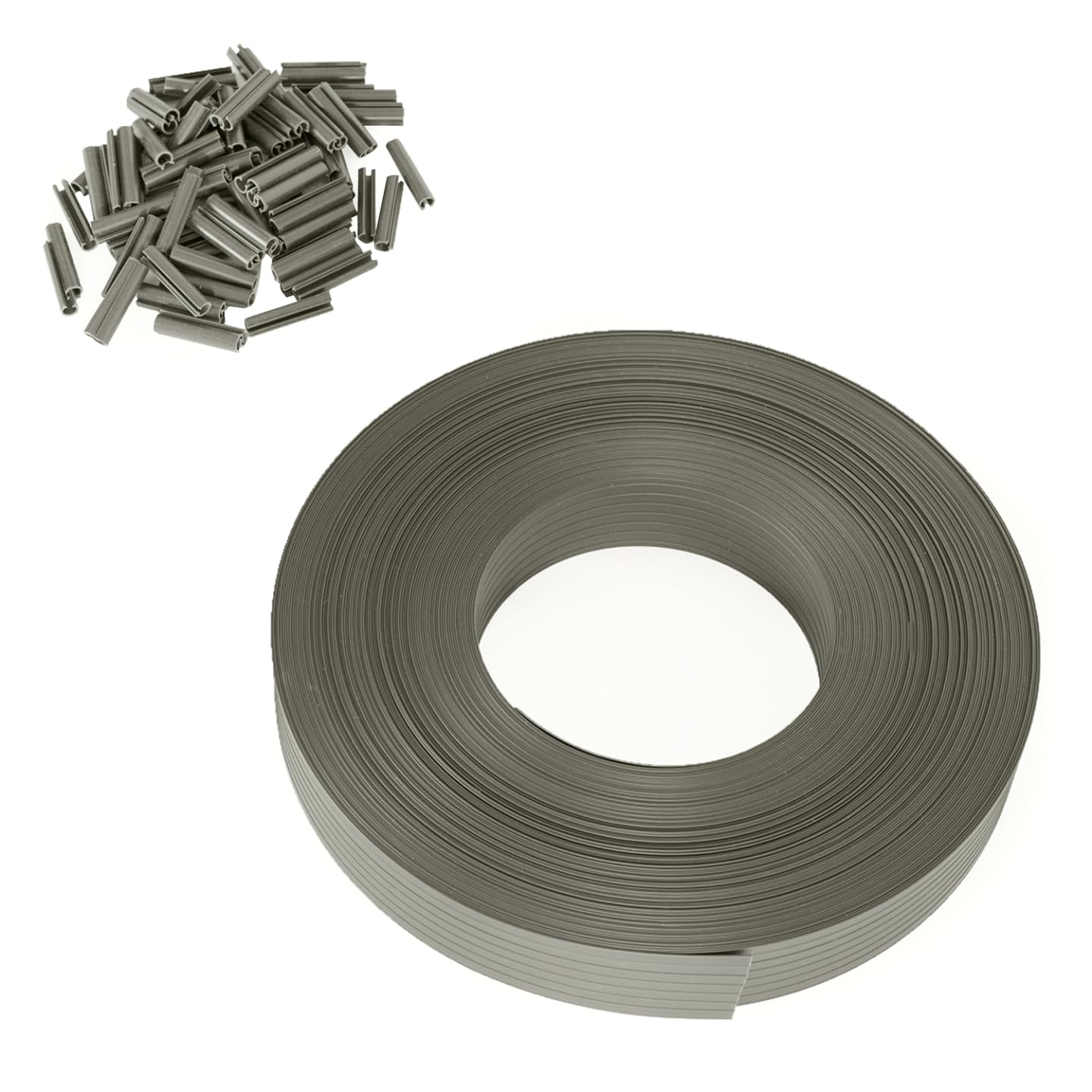 IDMarket - Kit de lamelles occultantes PVC gris clair L.60 M pour panneau grillagé