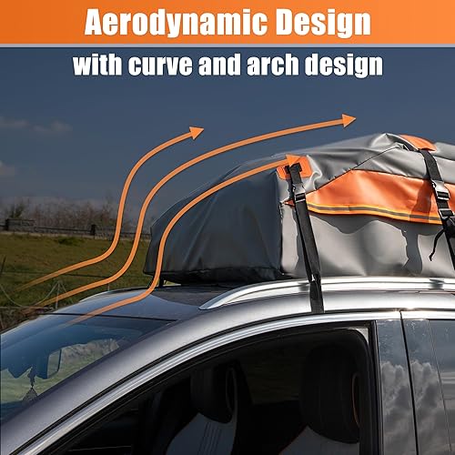 Miniatura 3 de X AUTOHAUX Bolsa impermeable de PVC 1000D para techo de automóvil, bolsa de transporte de equipaje impermeable para automóviles con o sin estante,