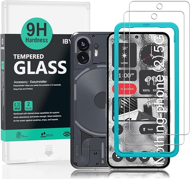 Ibywind Screen Protector For Nothing Phone (2) 5G(6.7 Inches),with 2Pcs Tempered Glass[Fingerprint Reader,Easy to install]