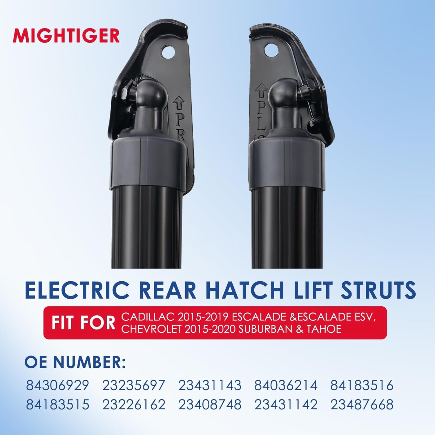 MIGHTIGER Liftgate Actuator Rear Hatch Lift Support Struts Fit for Cadillac Escalade ESV 2015-2019 Chevy Suburban Tahoe GMC Yukon XL Power Tailgate Struts Replaces 84306929 84036214 84183515,2 Pcs