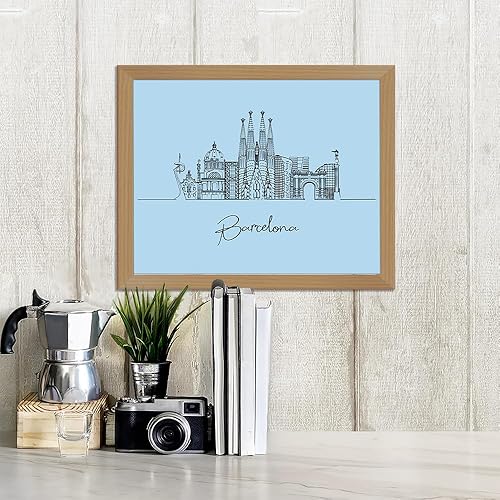 Vista 282 de TJ Originals - Barcelona, Madrid y España vistas de la ciudad, arte de pared ilustrado a mano, decoración de pared de sala de estar - Pósteres