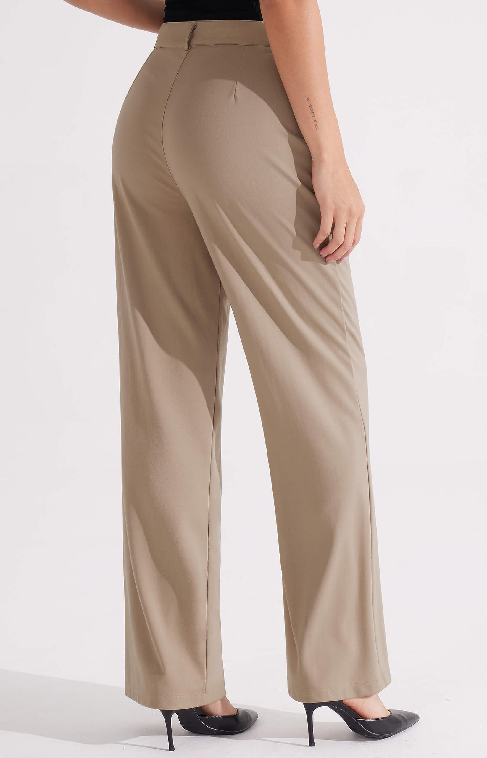 Libin Pantalon Large pour Femme - Taille Haute - 73,7 cm/78,7 cm - Pantalon de Travail Professionnel - Pantalon décontracté pour Yoga, Golf